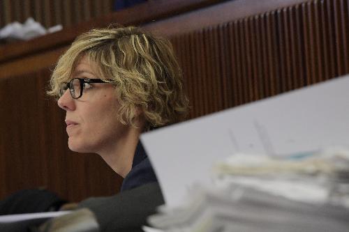 L'assessore FVG alle Finanze, Barbara Zilli, durante i lavori in Consiglio regionale